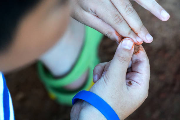 istock Close up the hands of a boy playing clay 1042527184
