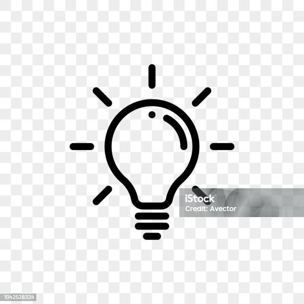 Lamp Light Bulb Icon On Transparent Background Vector Lightbulb Lamp Symbol For Idea Think Stock Illustration - Download Image Now