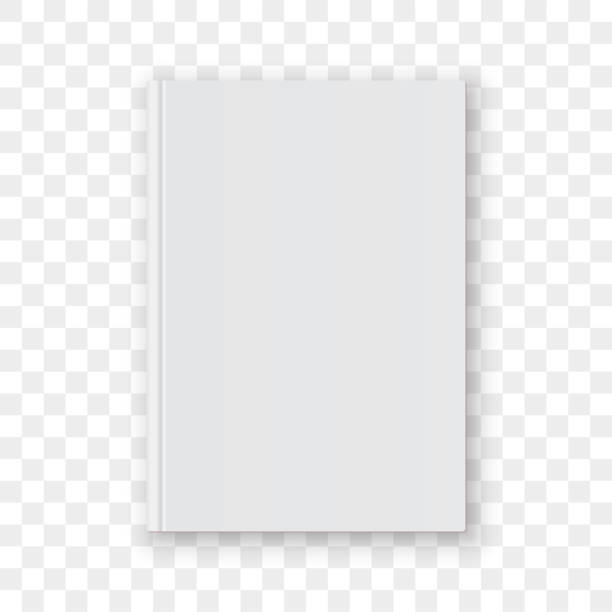 ilustrações de stock, clip art, desenhos animados e ícones de book cover blank white vertical design template. vector empty book cover model mockup isolated on transparent background - book book cover blank paperback