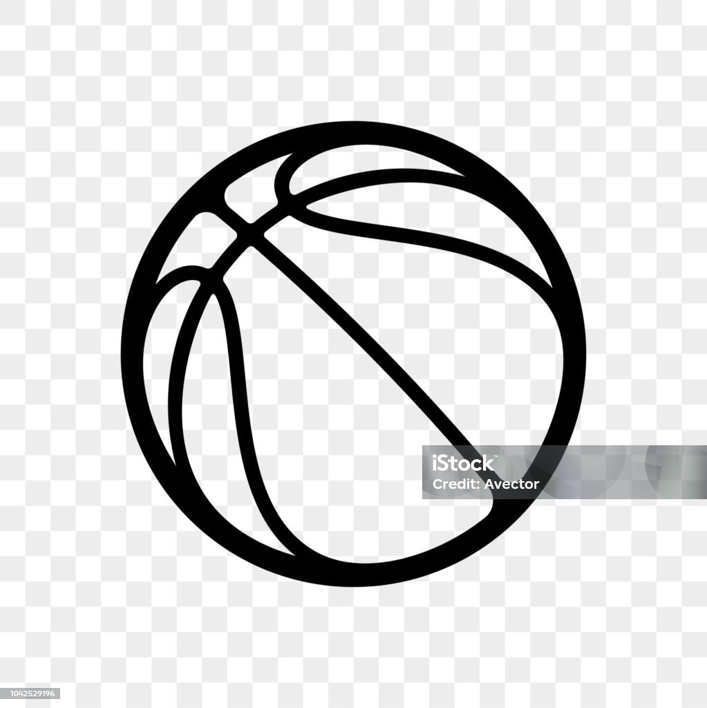 Basketball logo vector icon streetball Basketball logo vector icon isolated on transparent background. Vector outline sport emblem for basketball fan club Basketball - Sport stock vector