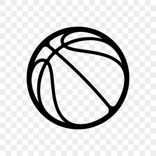 Basketball logo vector icon streetball Basketball logo vector icon isolated on transparent background. Vector outline sport emblem for basketball fan club basketball stock illustrations