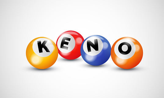 Keno lottery 3d balls numbers for bingo lotto gamble vector poster template background