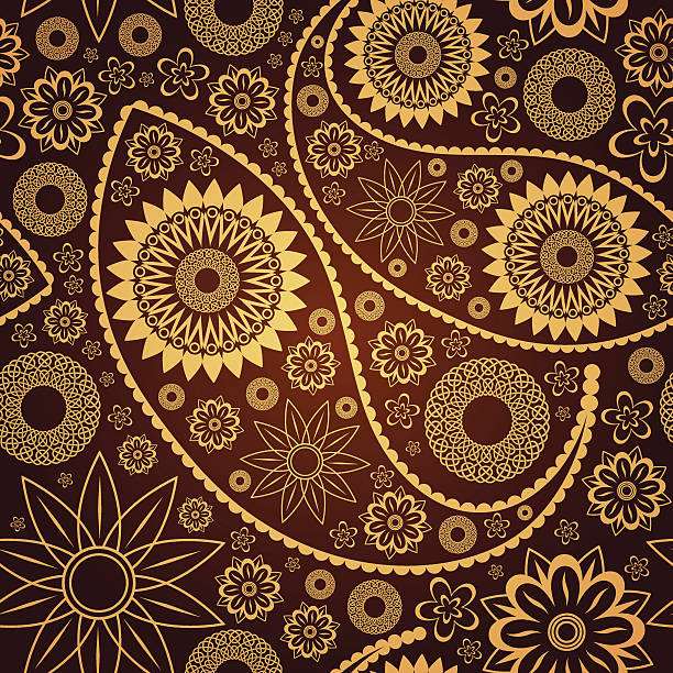 paisley seamless vector art illustration