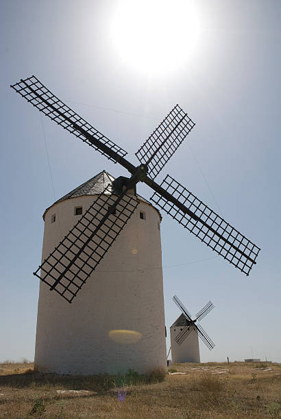 Windmill in Mancha stock photo
