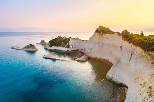 Photo of Beautiful view of Cape Drastis in the island of Corfu in Greece
