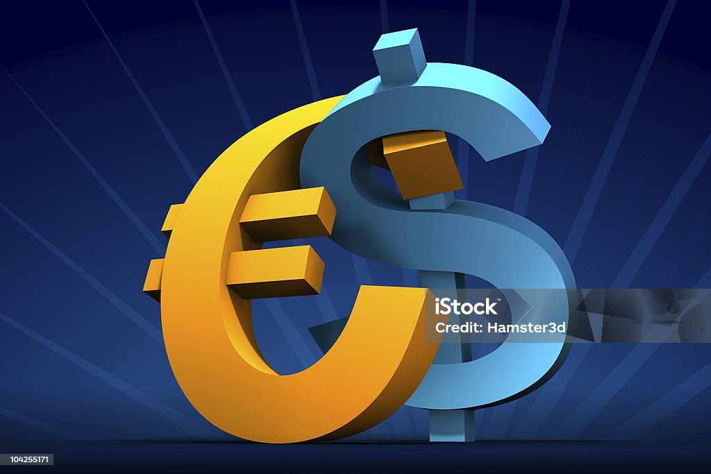 Dólar e Euro abraçar - Foto de stock de Abstrato royalty-free