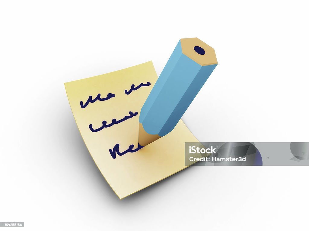 Escritura lápiz - Foto de stock de Azul libre de derechos