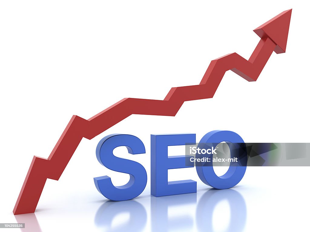 SEO - Search Engine Optimization increases the traffic  Analyzing Stock Photo