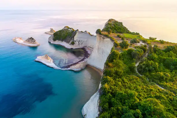 Photo of Beautiful view of Cape Drastis in the island of Corfu in Greece