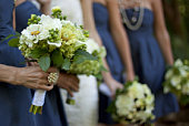 Bridal party with flowers