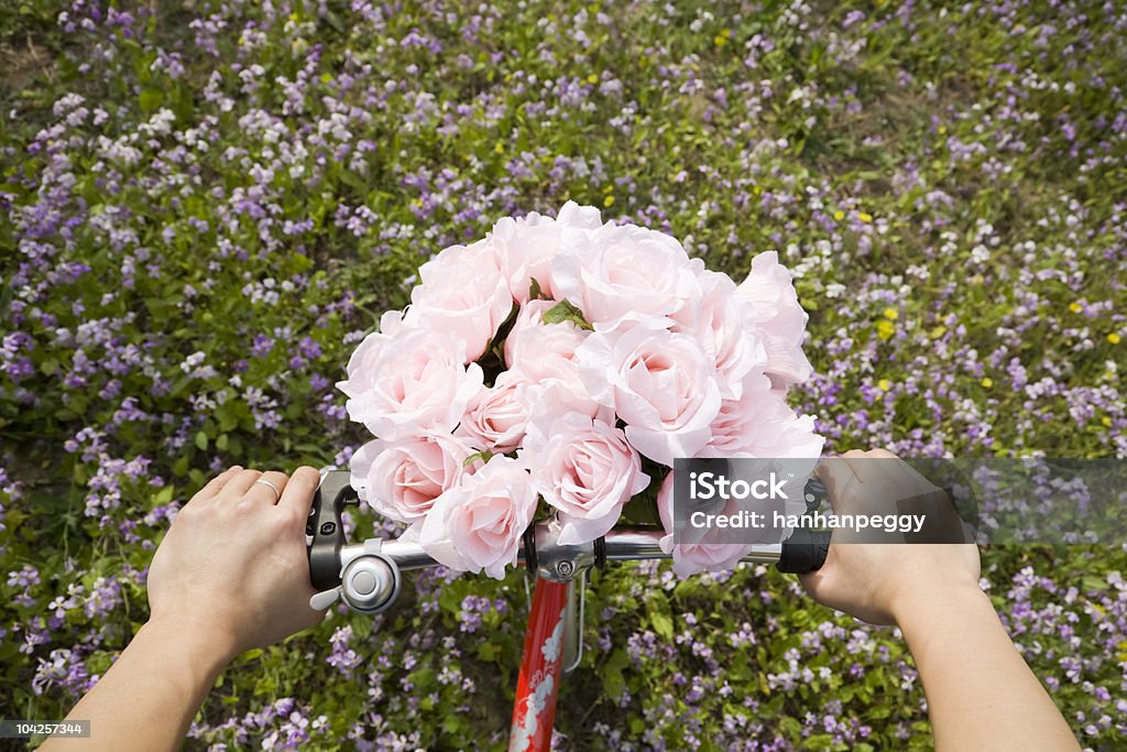 Bicicleta viagem com rosas - Foto de stock de Atividade Recreativa royalty-free