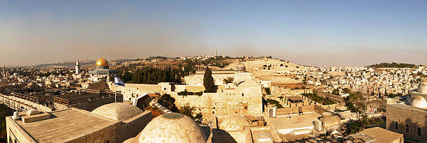 jerozolima panorama - jerusalem israel skyline panoramic zdjęcia i obrazy z banku zdjęć