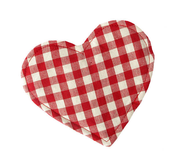 Red and white heart shaped home decoration stock photo