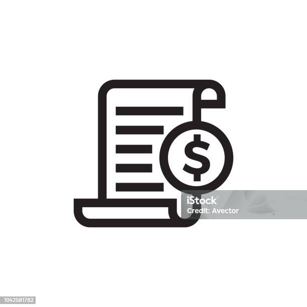 Invoice Or Bill Vector Icon Of Payment Document Page Stock Illustration - Download Image Now