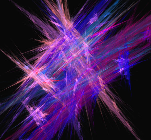 istock Purple blue lines background. Fantasy fractal texture. Digital art. 3D rendering. Computer generated image. 1042588434