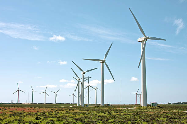 istock Wind turbines producing clean and green energy 104259027