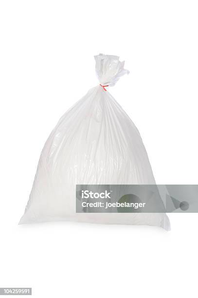 White Garbage Bag Stock Photo - Download Image Now - Garbage Bag, White Color, Plastic