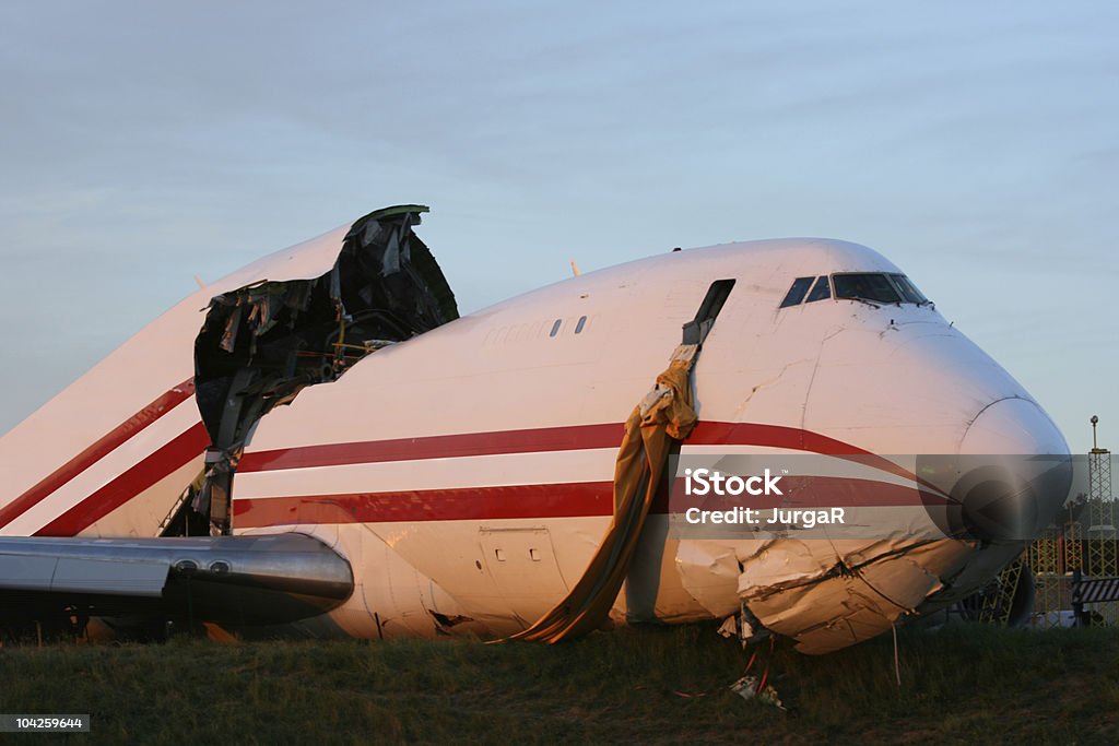 Airplance катастрофа - Стоковые фото Авиационная катастрофа роялти-фри