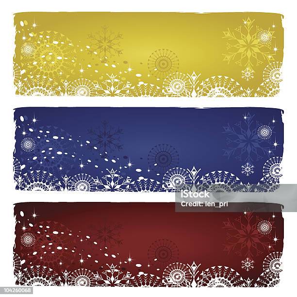 Banners De Inverno - Arte vetorial de stock e mais imagens de Abstrato - Abstrato, Amarelo, Azul