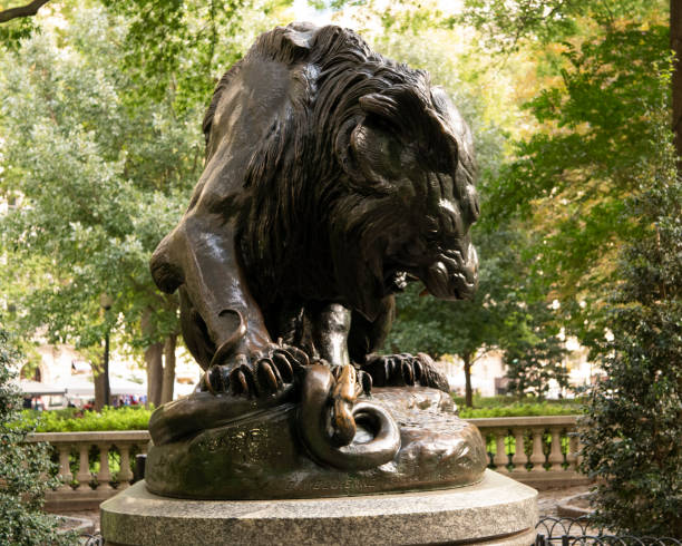 istock Antoine-Louis Barye Lion Sculpture 1042607282