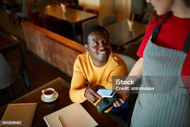 Paying For Order Stock Photo - Download Image Now - Paying, Contactless Payment, Smart Phone