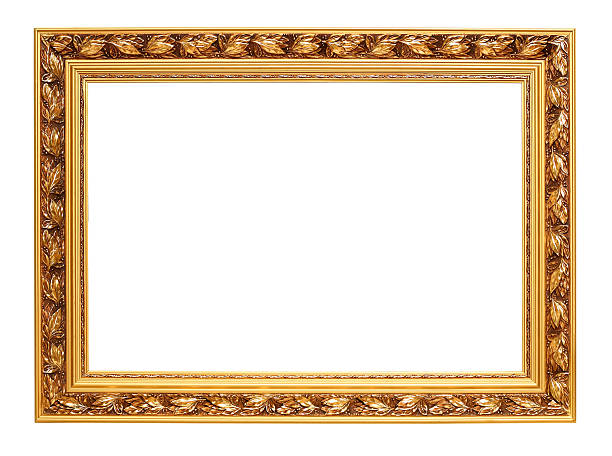 istock Golden art frame isolated on white 104262084