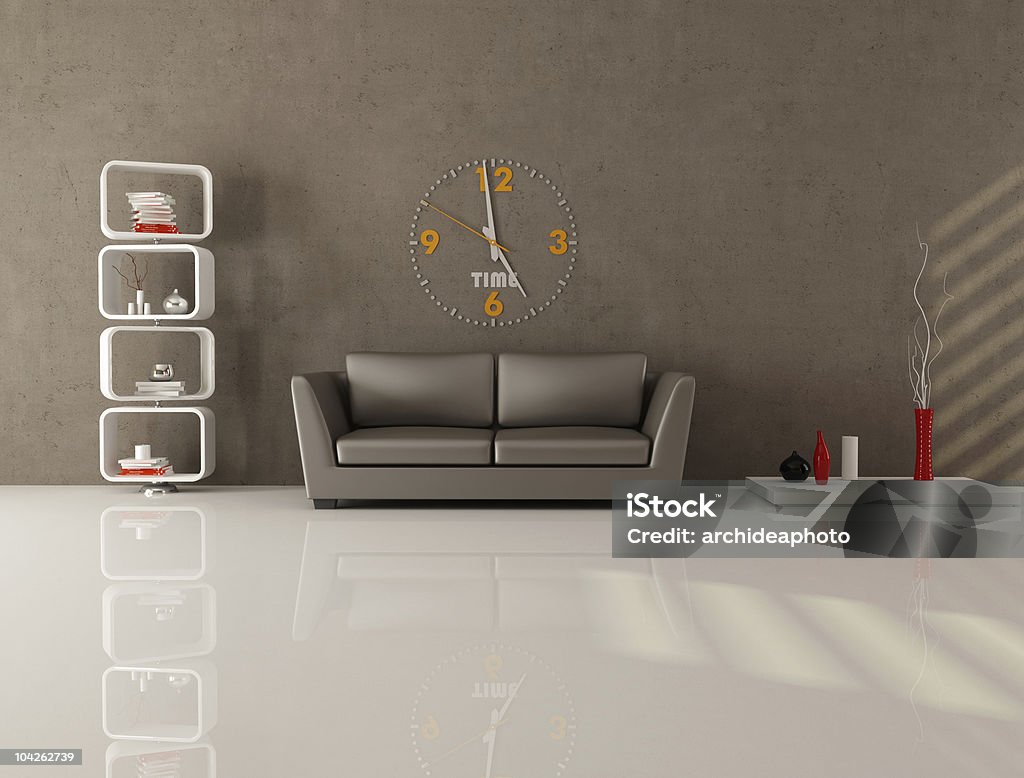 brown minimal lounge  Apartment Stock Photo