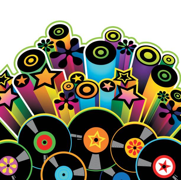 ilustrações, clipart, desenhos animados e ícones de discoteca - funky background