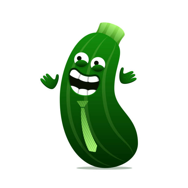 Happy Running Zucchini Cartoon Character Stock Illustration - Download  Image Now - Cartoon, Zucchini, Characters - iStock