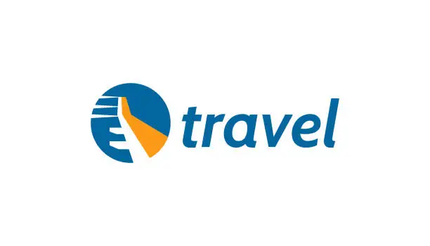 Vector illustration of Travel logo with plane wing concept.