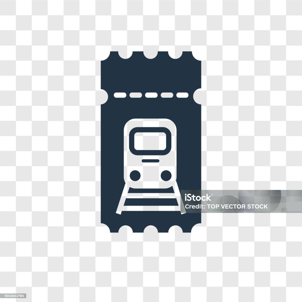 Train ticket vector icon isolated on transparent background, Train ticket transparency logo design Train ticket vector icon isolated on transparent background, Train ticket transparency logo concept Train Ticket stock vector