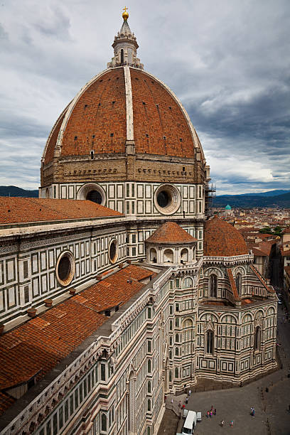 Florence Cathedral in Tuscany, Italy, against a stormy sky stock photo