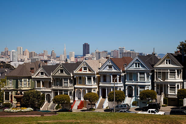 Painted Ladies in San Francisco stock photo