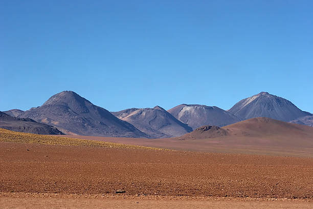 Volcanic range in Atacama Desert, Chile stock photo