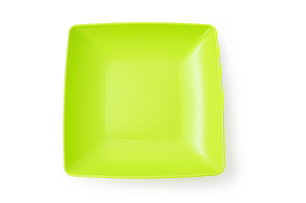 istock Green plate isolated on the white background 104266258