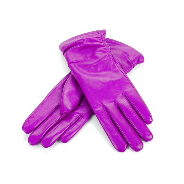 istock Purple female leather gloves 104267444