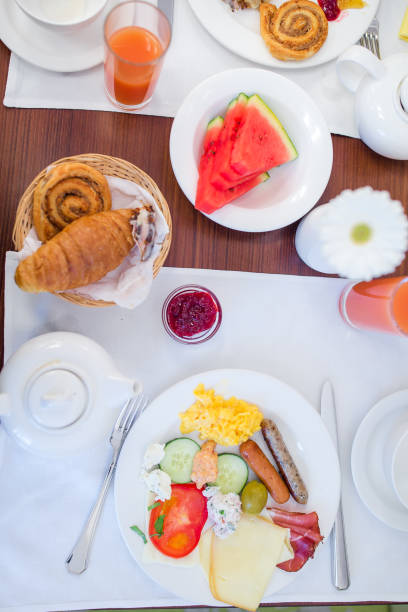 istock Tasty traditional appetizing yummy breakfast at the restairant 1042677112