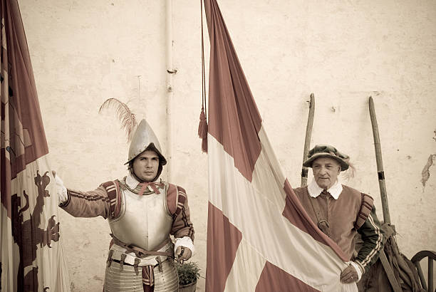 istock Soldiers with Historical Flags 104268153