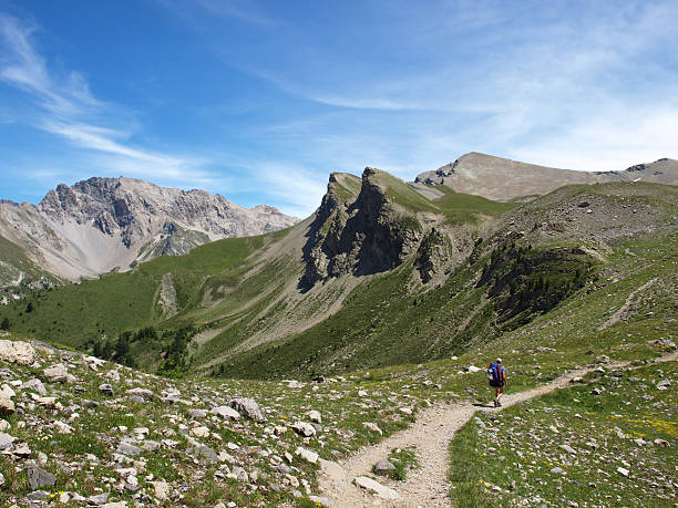 istock hiking trail in the Alps 104268417