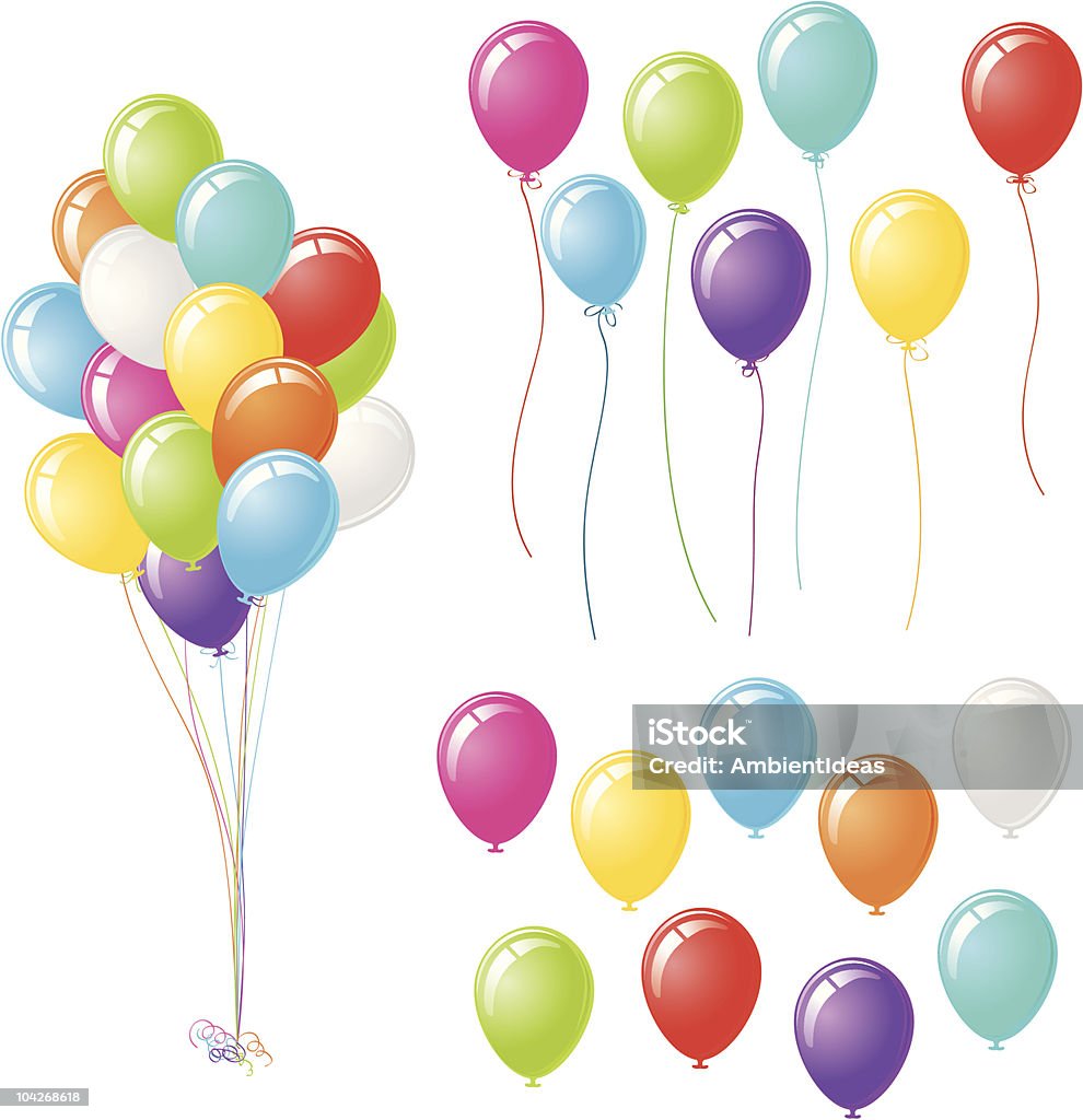 Party-Ballons mit drei Design-Optionen - Lizenzfrei Band Vektorgrafik