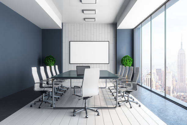 istock Clean meeting room with poster 1042689082