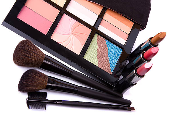 Pennelli per make-up e eye shadow - foto stock