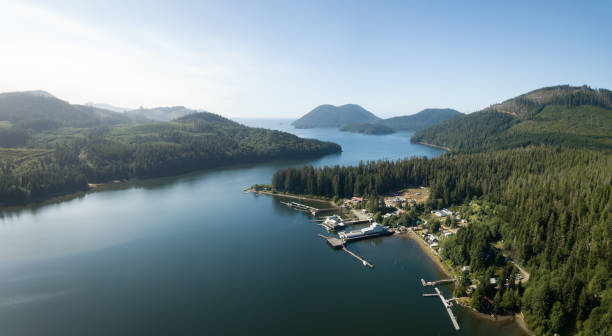 istock Aerial view of Winter Harbour, BC 1042707328
