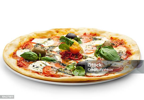 Pizza Stock Photo - Download Image Now - Pizza, Basil, Mozzarella