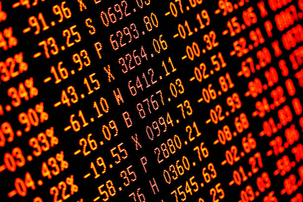 Red disguise numbers representing stock market crash