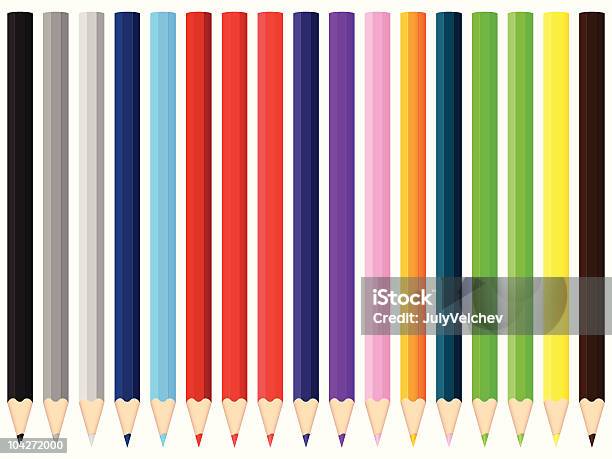 Farbe Stifte Stock Vektor Art und mehr Bilder von Ausrüstung und Geräte - Ausrüstung und Geräte, Blau, Bleistift