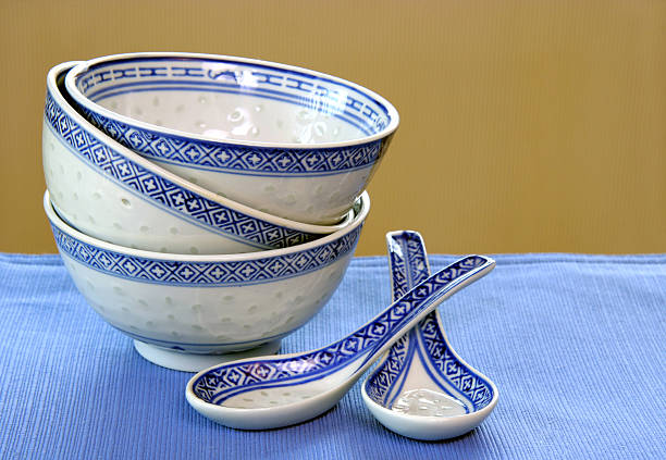 istock Stacked Chinese Bowls with Spoons 104272491