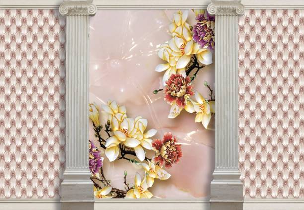 istock 3d background, columns and porcelain flowers 1042726760