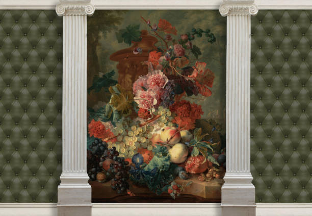 istock 3d background, columns and  painting 1042728690