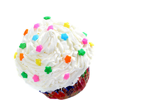 Vanilla Frosted Cupcake on White